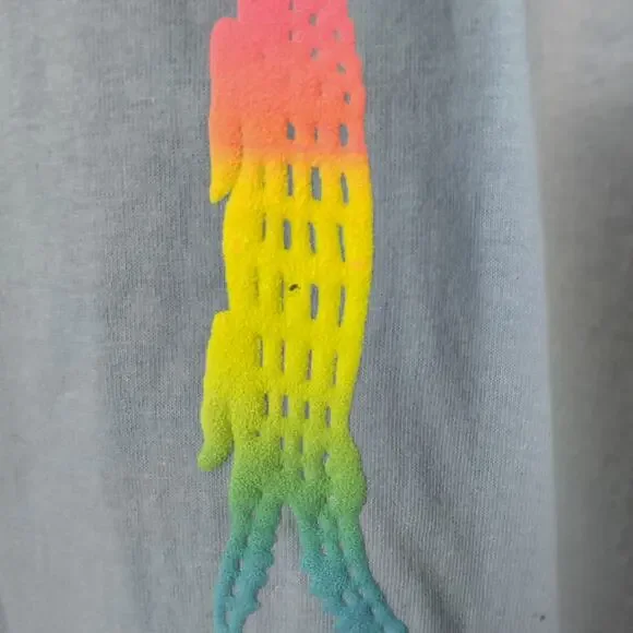 Vintage The Game Sz Large 90s Neon Puff Paint Daytona Beach Florida T Shirt - Picture 4 of 8